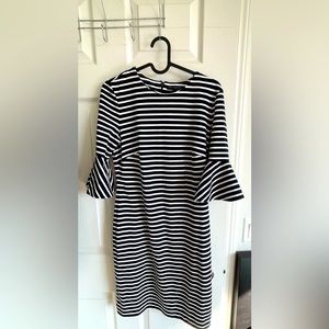 Banana republic black & white midi dress